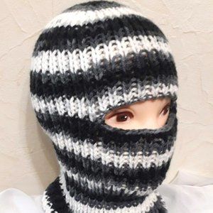 Handknit balaclava multicolored